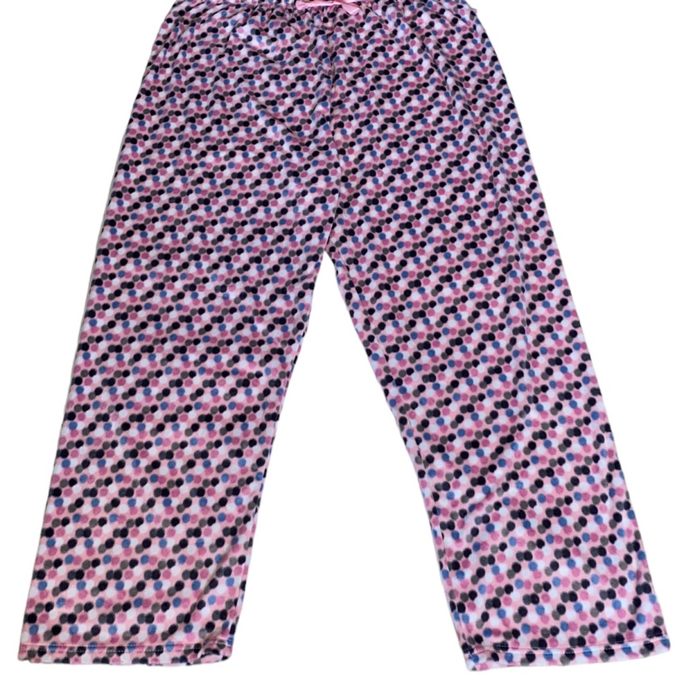 3X Fleece Lounge Pants Pink Polkadot, Super Soft  NWT